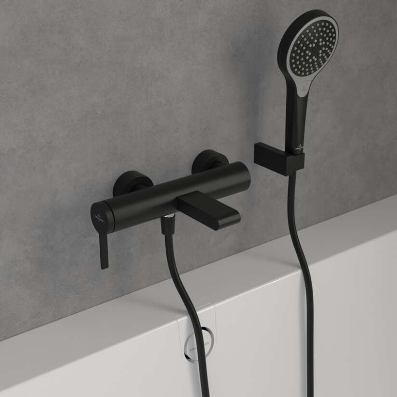 Villeroy&Boch Dawn bateria wannowa ścienna czarny matowy TVT106501151K5