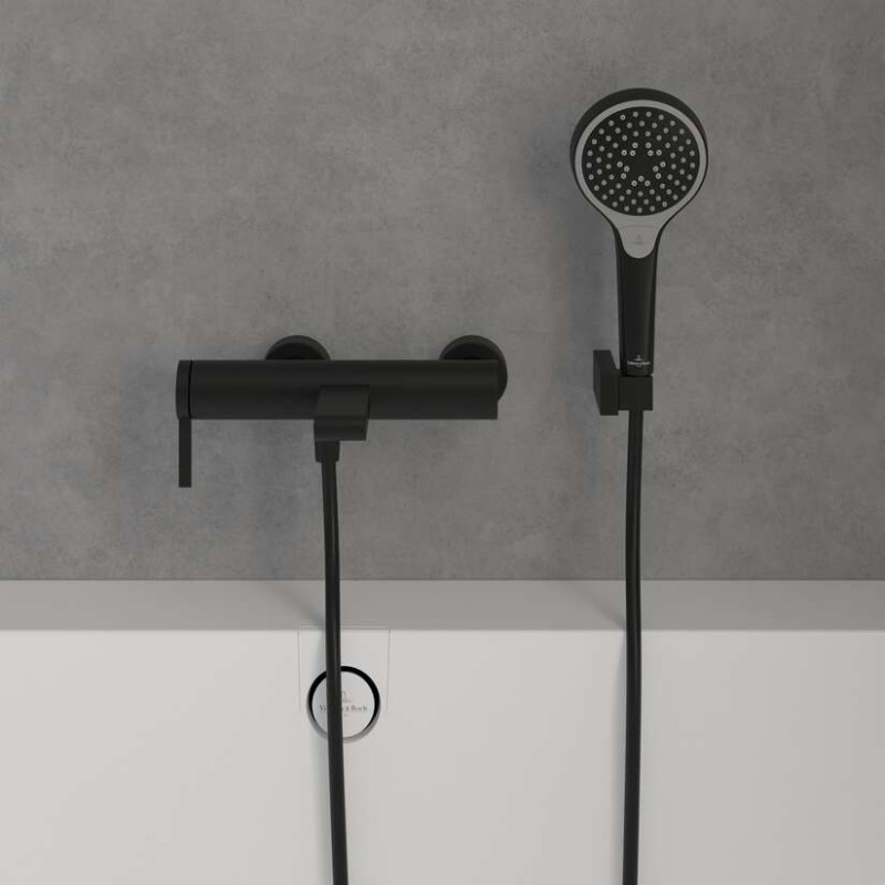 Villeroy&Boch Dawn bateria wannowa ścienna czarny matowy TVT106501151K5