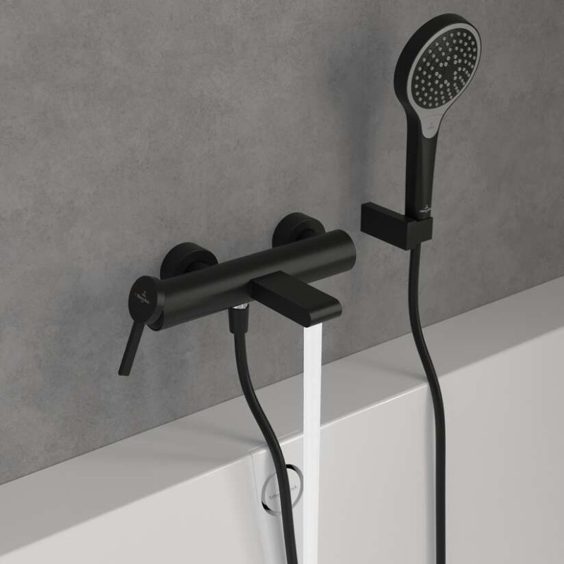 Villeroy&Boch Dawn bateria wannowa ścienna czarny matowy TVT106501151K5