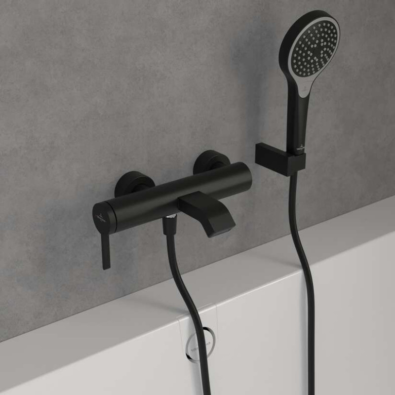 Villeroy&Boch Dawn bateria wannowa ścienna czarny matowy TVT106501152K5