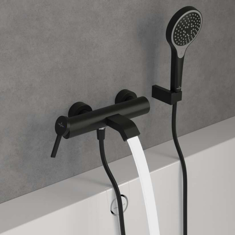 Villeroy&Boch Dawn bateria wannowa ścienna czarny matowy TVT106501152K5