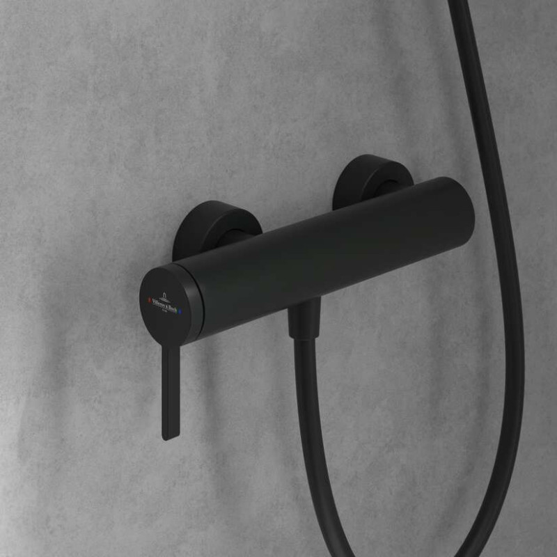 Villeroy&Boch Dawn bateria prysznicowa ścienna czarny matowy TVS106301150K5