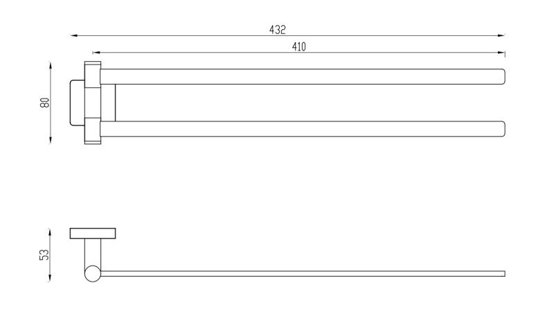 Villeroy&Boch Elements Striking dwuramienny wieszak na ręcznik 41 cm złoty szczotkowany TVA15202500076