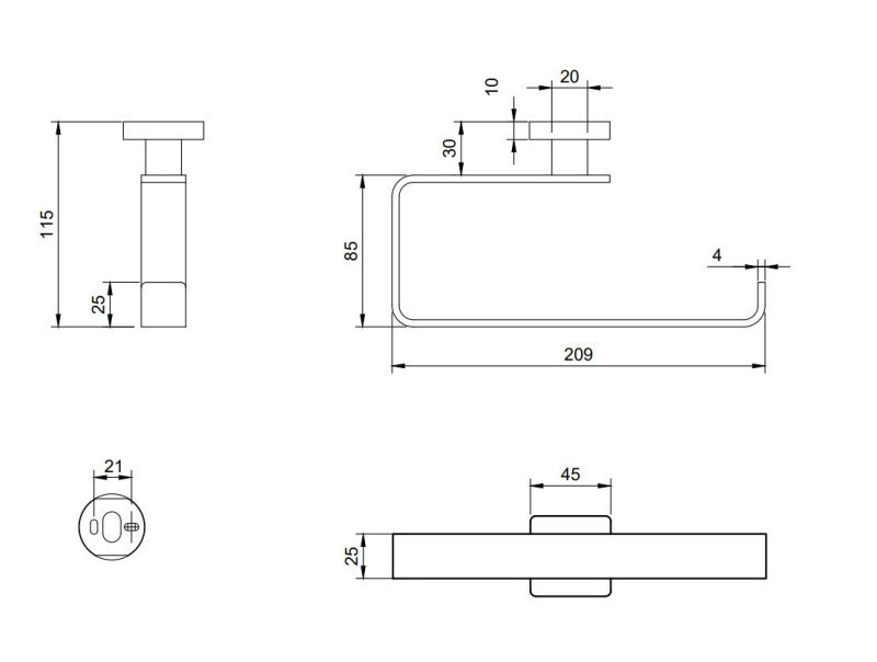 Villeroy&Boch Elements Striking wieszak na ręcznik czarny matowy TVA152005000K5