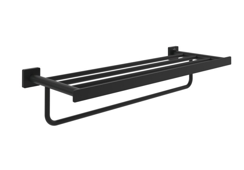 Villeroy&Boch Elements Striking półka na ręczniki z wieszakiem czarny matowy TVA152006000K5