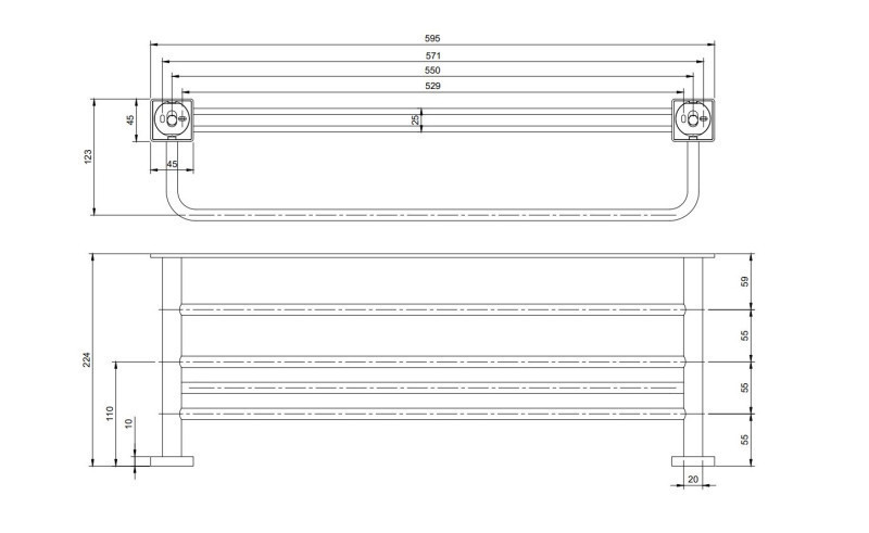 Villeroy&Boch Elements Striking półka na ręczniki z wieszakiem czarny matowy TVA152006000K5