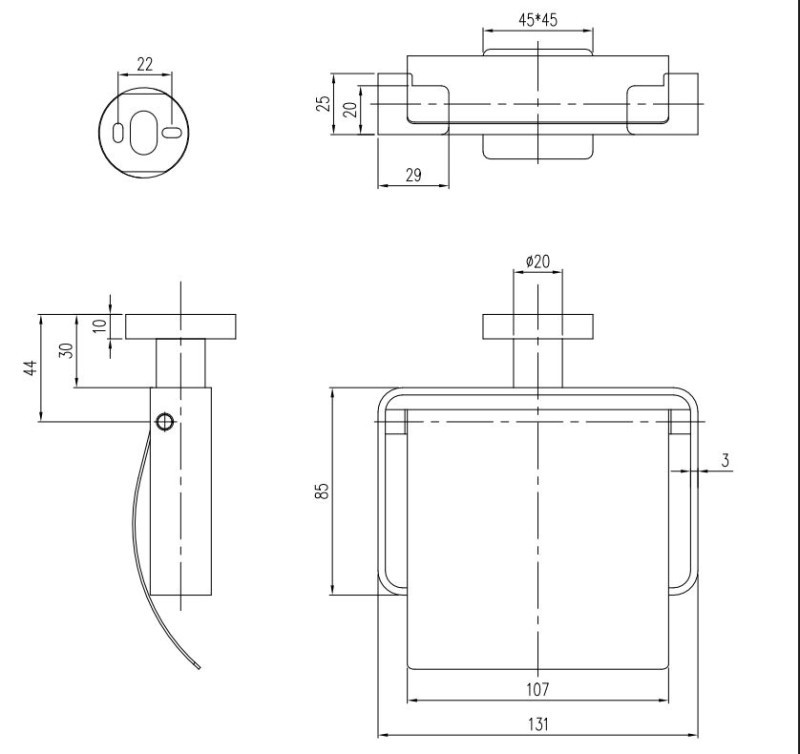 Villeroy&Boch Elements Striking uchwyt na papier toaletowy z pokrywą nikiel szczotkowany TVA15201300064
