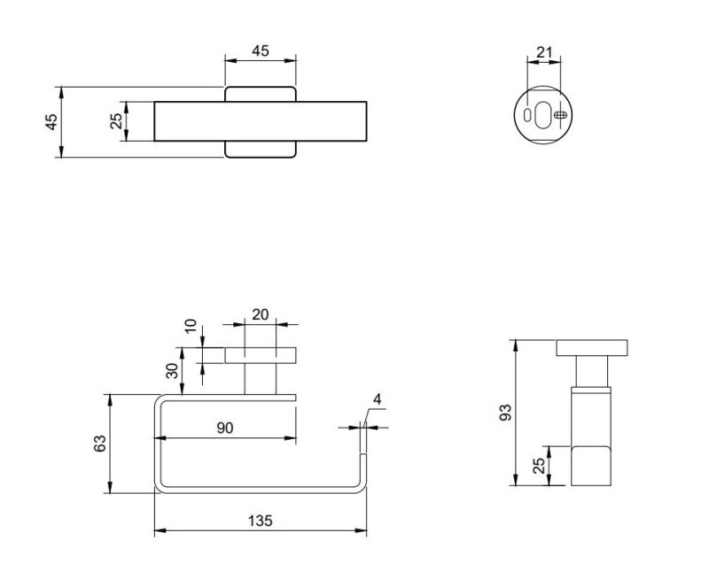 Villeroy&Boch Elements Striking uchwyt na papier toaletowy bez pokrywy nikiel szczotkowany TVA15201400064