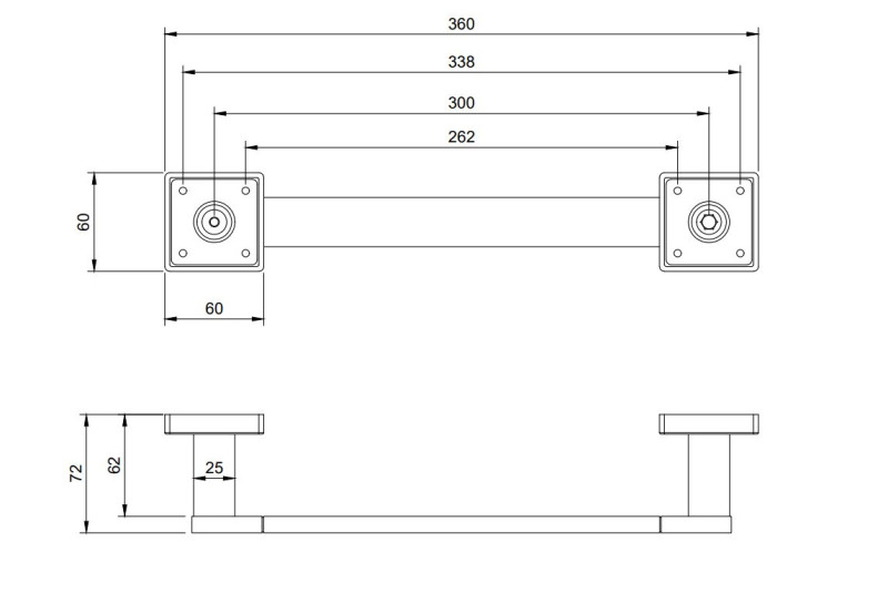 Villeroy&Boch Elements Striking uchwyt wannowy chrom połysk TVA15202200061
