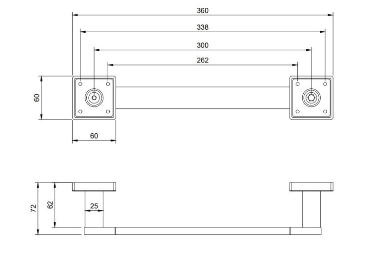 Villeroy&Boch Elements Striking uchwyt wannowy złoty szczotkowany TVA15202200076