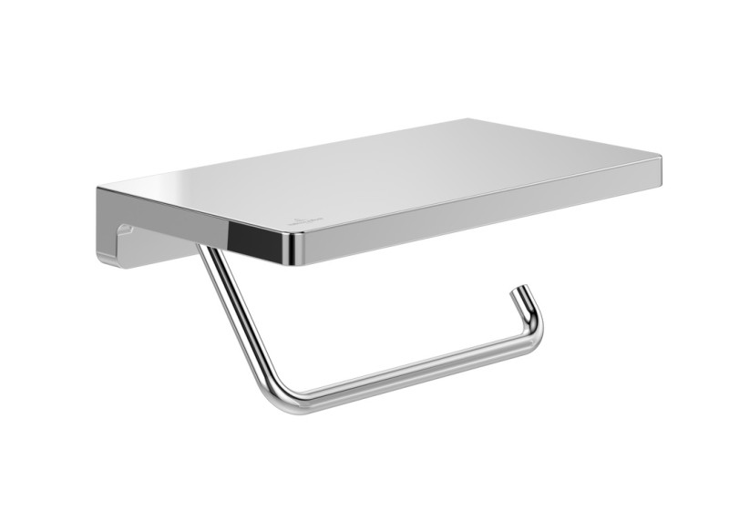 Villeroy&Boch Elements Striking uchwyt na papier toaletowy z półką chrom połysk TVA15202300061