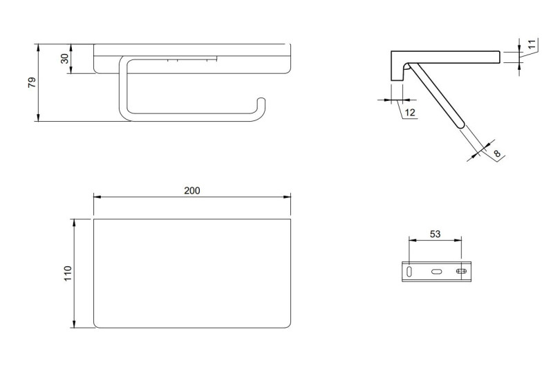 Villeroy&Boch Elements Striking uchwyt na papier toaletowy z półką chrom połysk TVA15202300061