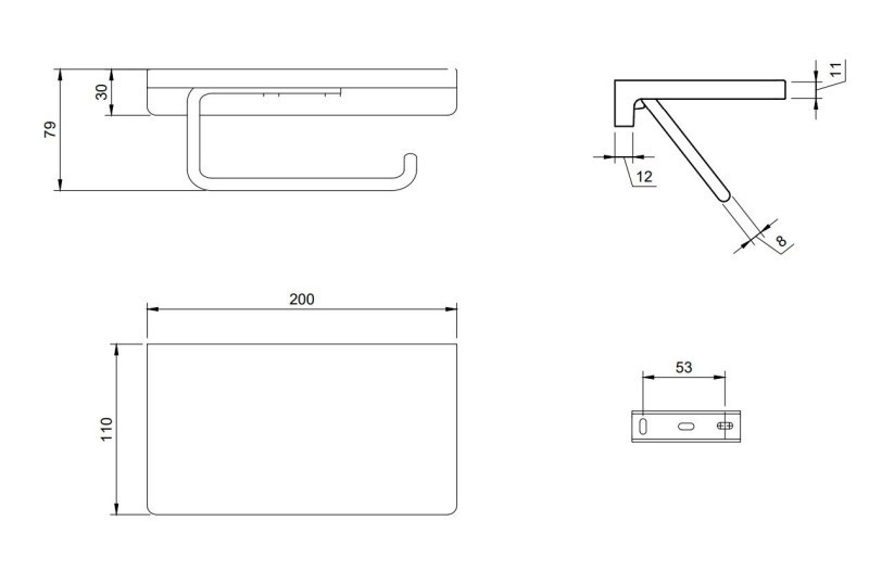 Villeroy&Boch Elements Striking uchwyt na papier toaletowy z półką złoty szczotkowany TVA15202300076