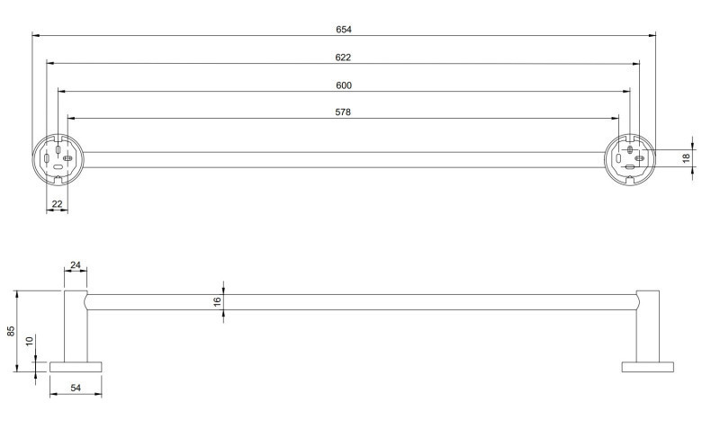 Villeroy&Boch Elements Tender wieszak na ręcznik 60 cm złoty szczotkowany TVA15100200076
