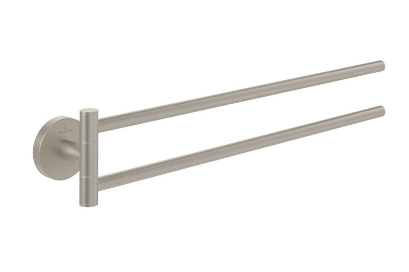 Villeroy&Boch Elements Tender dwuramienny wieszak na ręcznik 40 cm nikiel szczotkowany TVA15103800064