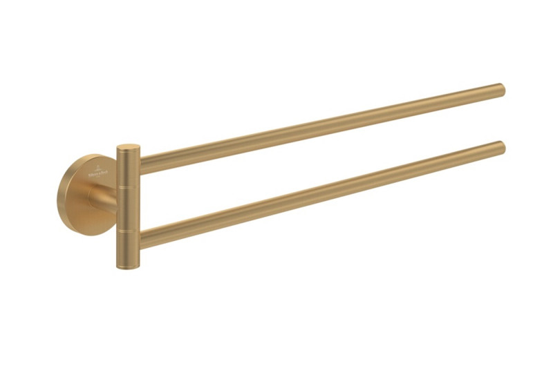 Villeroy&Boch Elements Tender dwuramienny wieszak na ręcznik 40 cm złoty szczotkowany TVA15103800076