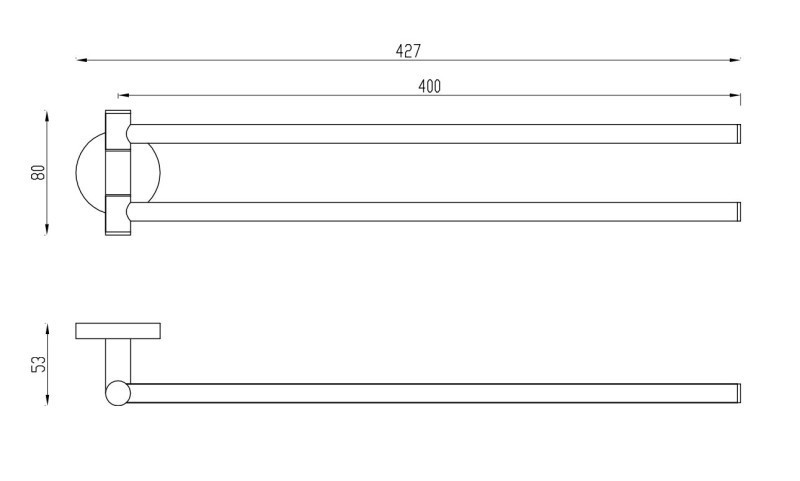 Villeroy&Boch Elements Tender dwuramienny wieszak na ręcznik 40 cm złoty szczotkowany TVA15103800076