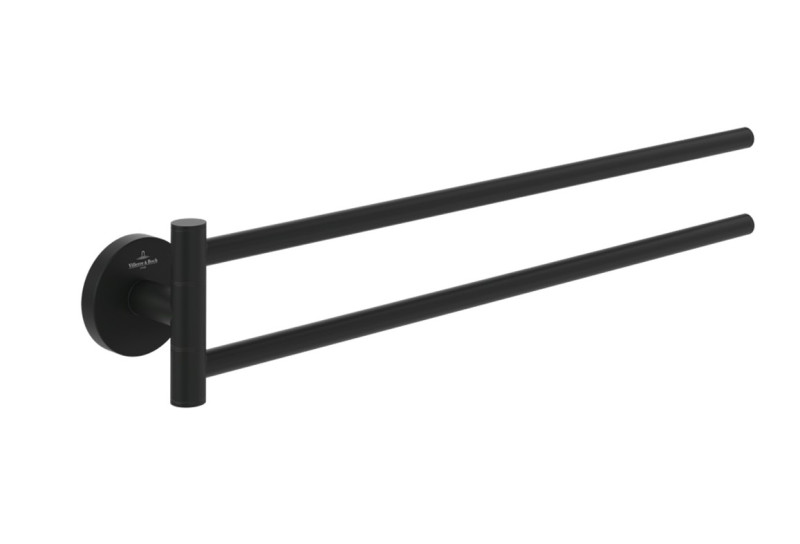 Villeroy&Boch Elements Tender dwuramienny wieszak na ręcznik 40 cm czarny matowy TVA151038000K5