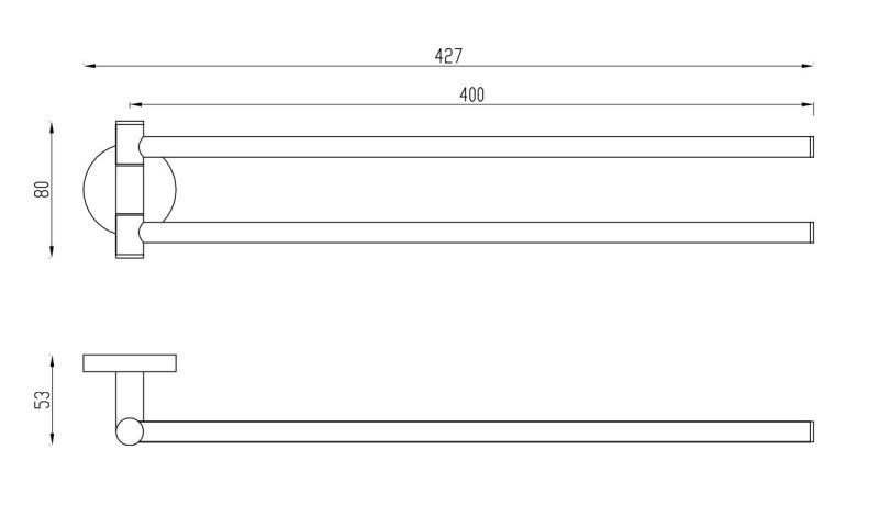Villeroy&Boch Elements Tender dwuramienny wieszak na ręcznik 40 cm czarny matowy TVA151038000K5