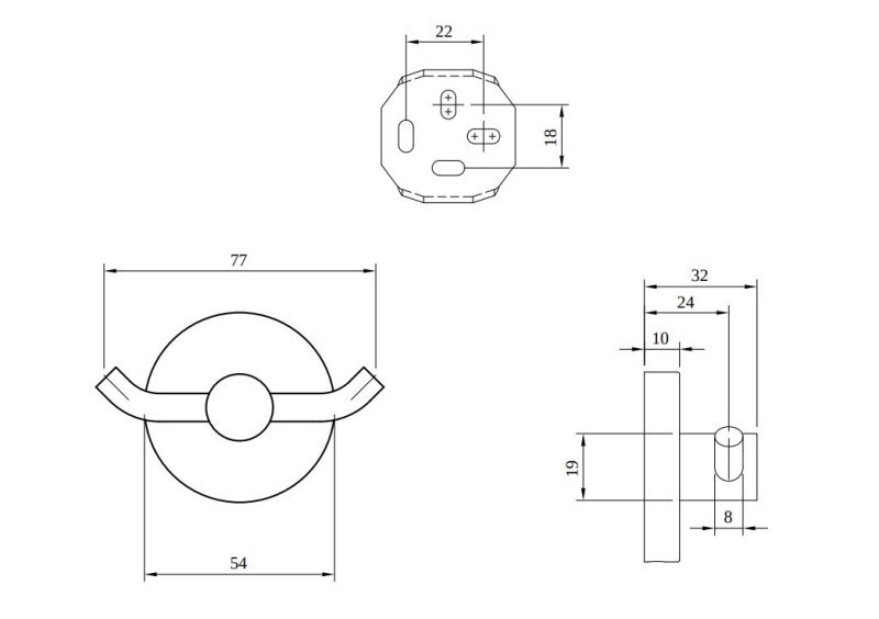 Villeroy&Boch Elements Tender podwójny haczyk na ręczniki złoty szczotkowany TVA15101200076