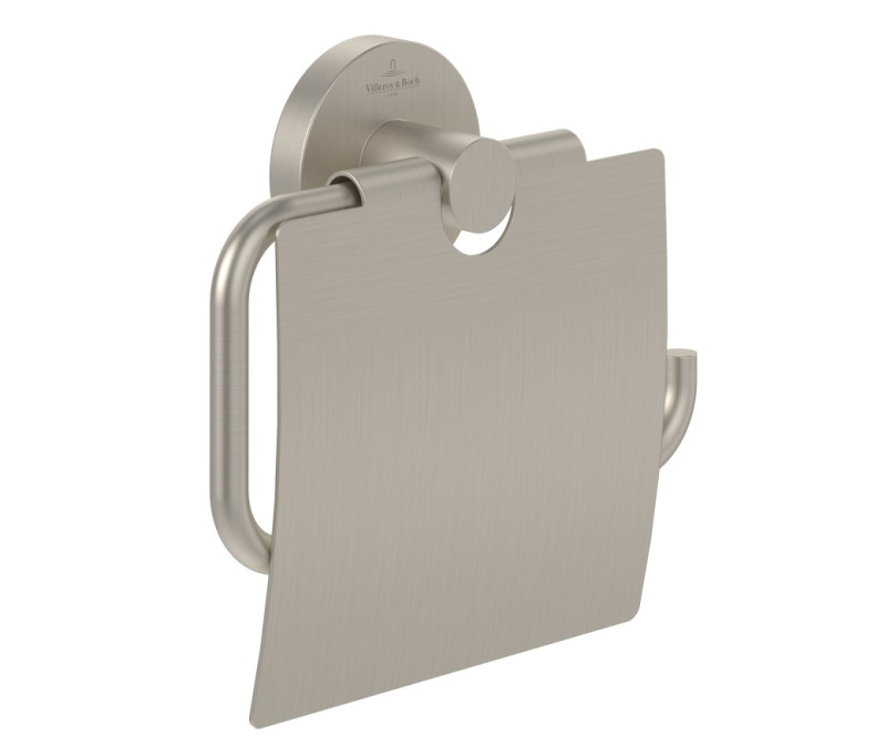 Villeroy&Boch Elements Tender uchwyt na papier toaletowy z pokrywą nikiel szczotkowany TVA15101300064