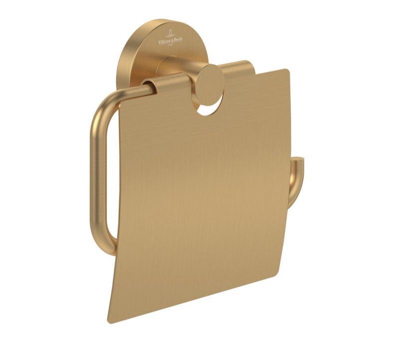 Villeroy&Boch Elements Tender uchwyt na papier toaletowy z pokrywą złoty szczotkowany TVA15101300076