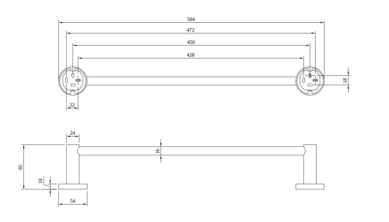Villeroy&Boch Elements Tender wieszak na ręcznik 50,4 cm nikiel szczotkowany TVA15100100064