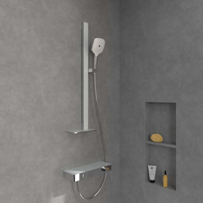 Villeroy&Boch Infinity Showers zestaw prysznicowy z drążkiem i półką chrom połysk TVS11000200061