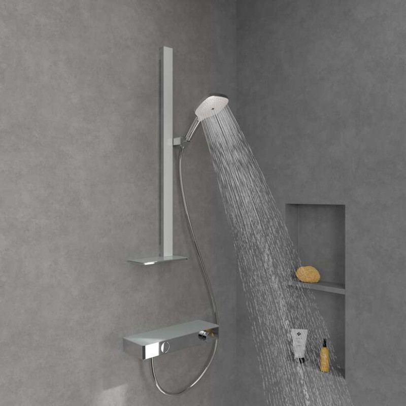 Villeroy&Boch Infinity Showers zestaw prysznicowy z drążkiem i półką chrom połysk TVS11000200061
