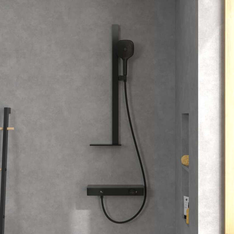 Villeroy&Boch Infinity Showers zestaw prysznicowy z drążkiem i półką czarny matowy TVS110002000K5