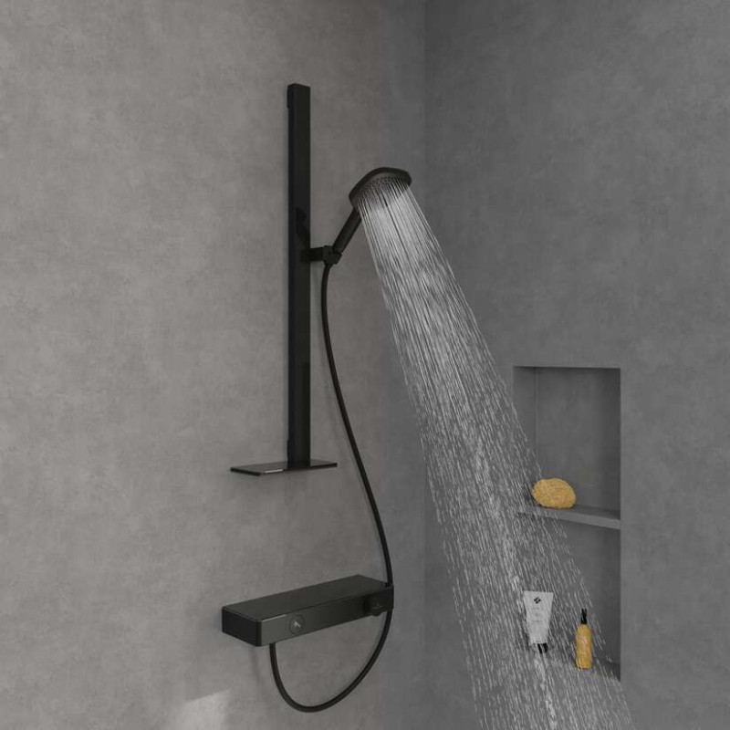 Villeroy&Boch Infinity Showers zestaw prysznicowy z drążkiem i półką czarny matowy TVS110002000K5