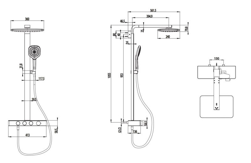 Villeroy&Boch Infinity Showers termostatyczny zestaw prysznicowy czarny matowy TVS110004000K5