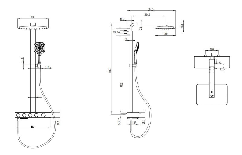Villeroy&Boch Infinity Showers termostatyczny zestaw wannowo-prysznicowy czarny matowy TVS110005000K5