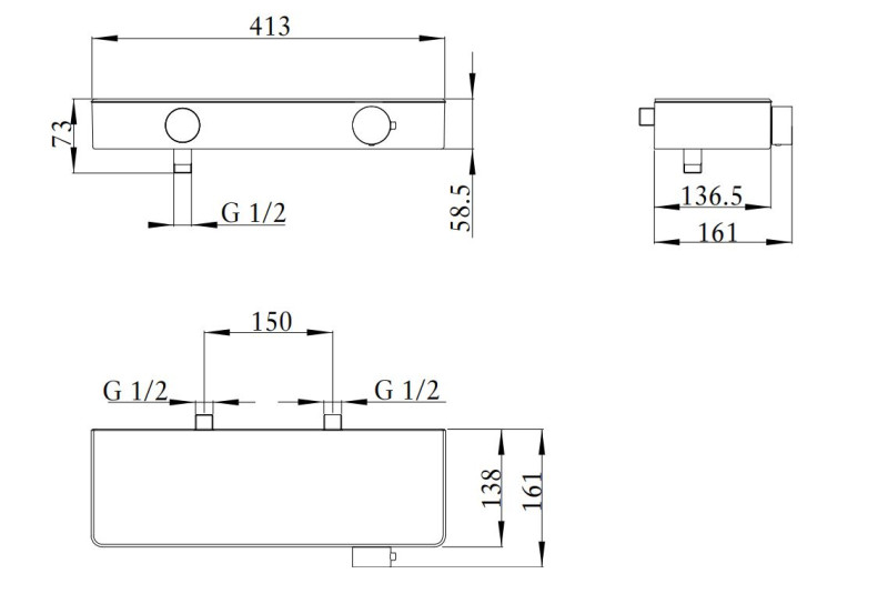 Villeroy&Boch Infinity Showers termostatyczna bateria prysznicowa chrom połysk TVS11000700061
