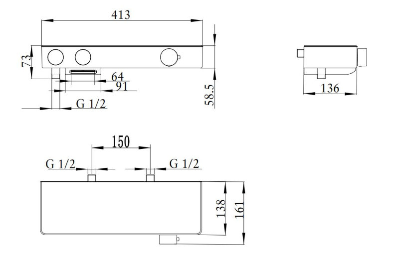 Villeroy&Boch Infinity Showers termostatyczna bateria wannowa czarny matowy TVT110002000K5
