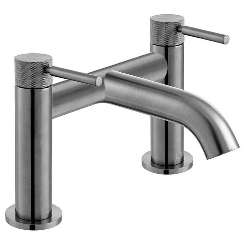 Vado Knurled Accents bateria wannowa dwuotworowa gunmetal szczotkowany IND-ORI237-BGMK