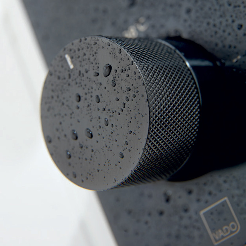 Vado Knurled Accents termostatyczna bateria podtynkowa 3-drożna gunmetal szczotkowany IND-T128/3-H-BGMK