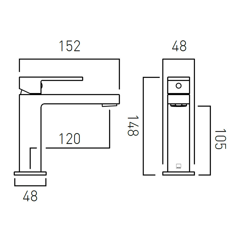 Vado Notion bateria umywalkowa bez korka gunmetal szczotkowany IND-NOT200/SB-BGM