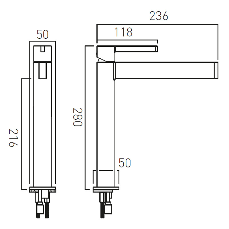 Vado Edit bateria umywalkowa wysoka bez korka gunmetal szczotkowany IND-EDI100E/SB-BGM