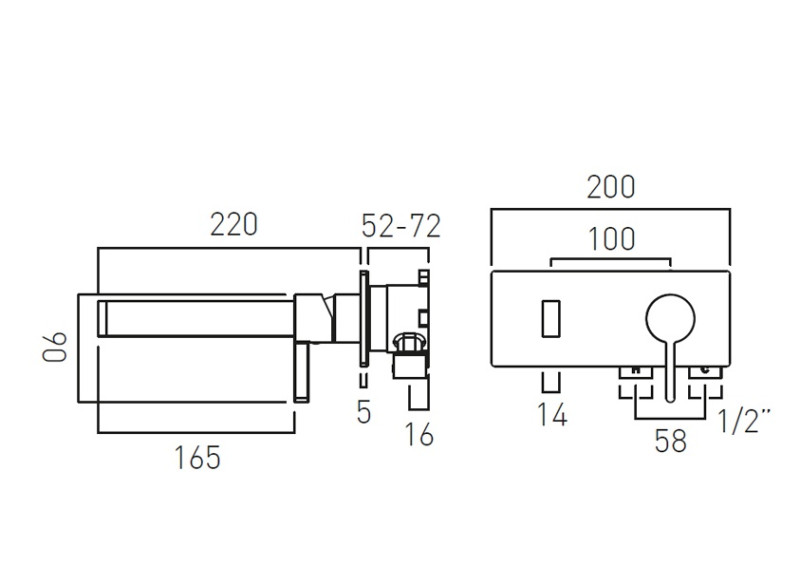 Vado Edit bateria umywalkowa podtynkowa gunmetal szczotkowany IND-EDI109S/A-BGM