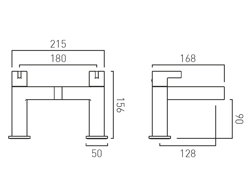 Vado Edit bateria wannowa dwuotworowa gunmetal szczotkowany IND-EDI137-BGM