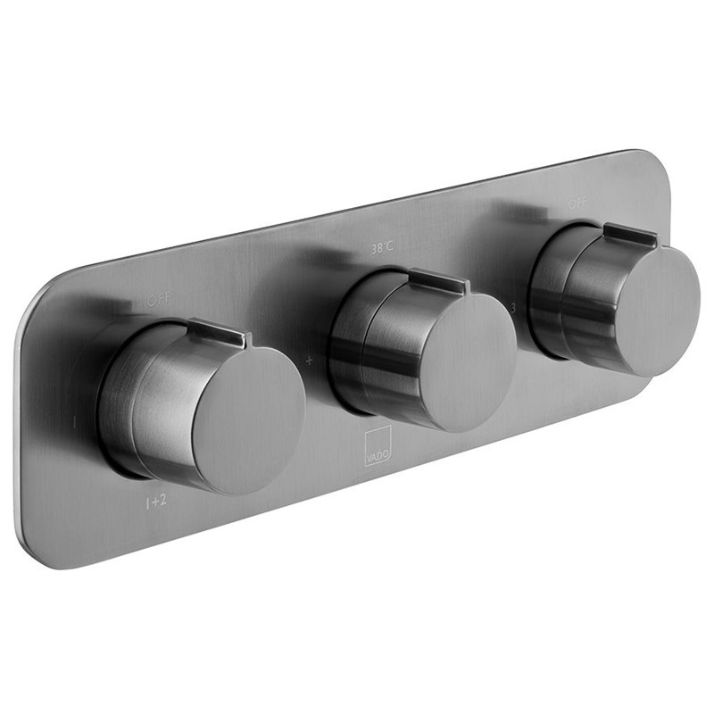 Vado Tablet bateria termostatyczna podtynkowa 3-drożna gunmetal szczotkowany IND-T128/3-H-ALT-BGM