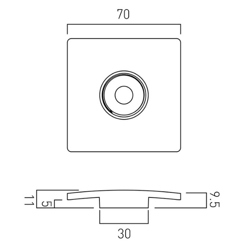 Vado wymienna osłona korka umywalkowego kwadratowa gunmetal szczotkowany IND-395CAP/SQ-BGM