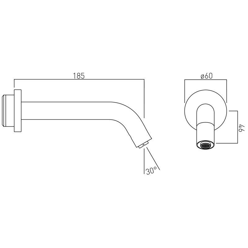 Vado Individual bateria umywalkowa sensoryczna bezdotykowa gunmetal szczotkowany IND-IRWSPOUT-BGM