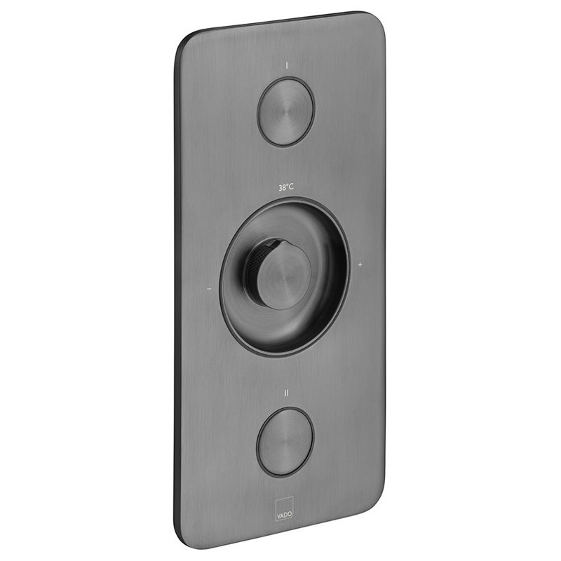 Vado Zone bateria termostatyczna podtynkowa 2-drożna gunmetal szczotkowany IND-Z128/2-BGM