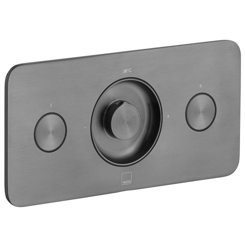Vado Zone bateria termostatyczna podtynkowa 2-drożna gunmetal szczotkowany IND-Z128/2-H-BGM
