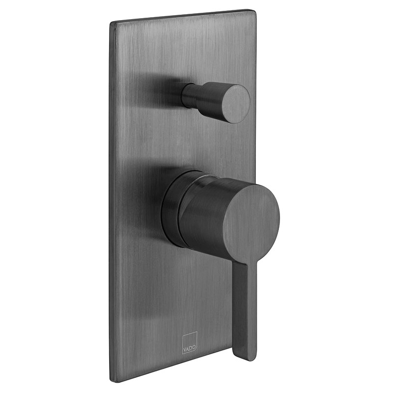 Vado Edit kompletny zestaw prysznicowy podtynkowy z deszczownicą 30x30 i zestawem punktowym gunmetal szczotkowany IND-SS-EDI1-BGM