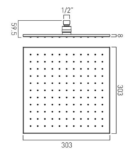 Vado Individual deszczownica głowica prysznicowa kwadratowa gunmetal szczotkowany IND-SQ/30-BGM