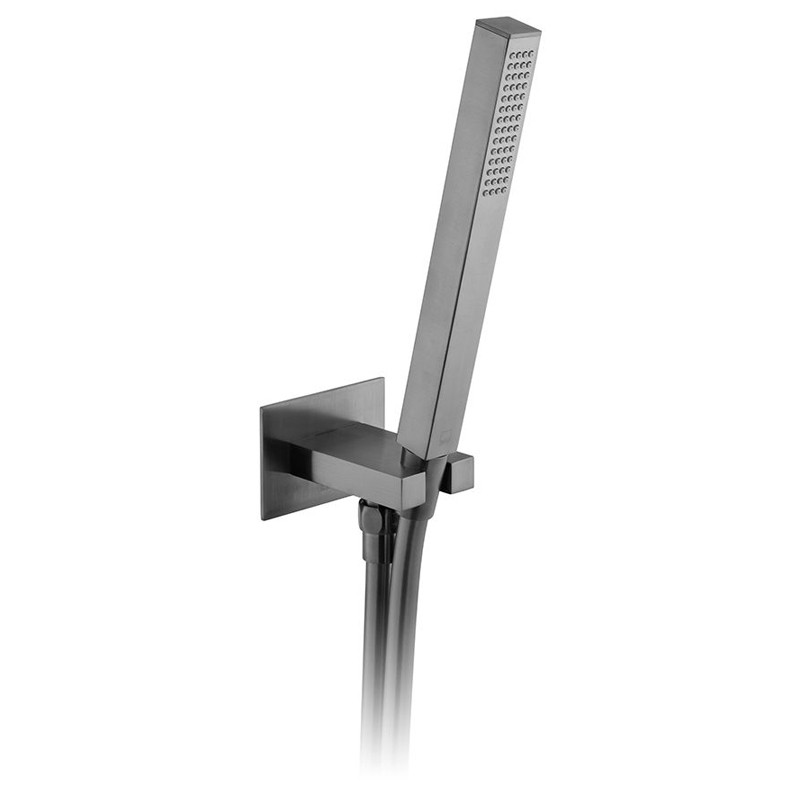 Vado Individual zestaw prysznicowy punktowy z przyłączem kątowym gunmetal szczotkowany IND-SFMKWO/SQ-BGM