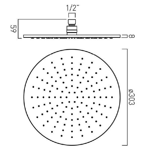 Vado Individual deszczownica głowica prysznicowa 30x30 okrągła gunmetal szczotkowany IND-RO/30-BGM